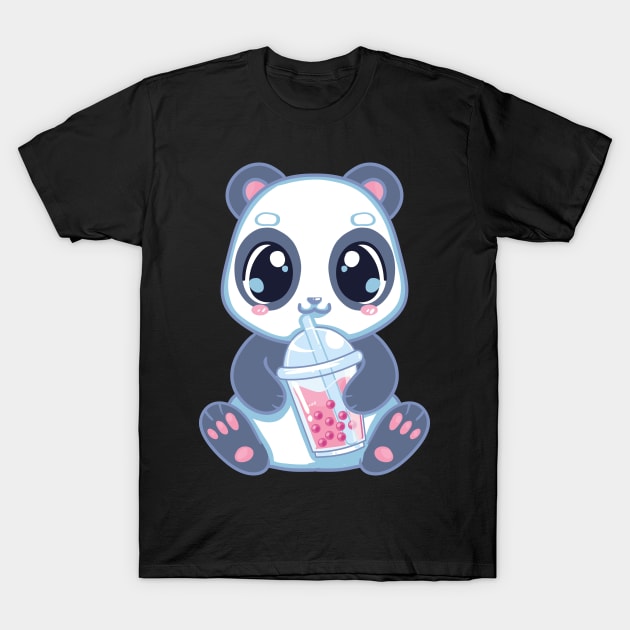 Cute Panda Boba Bubble Tea Panda Bear Boba Drink T-Shirt by theperfectpresents